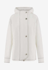 Salvatore Ferragamo Voluminous Hooded Jacket 13E954 B 775844 WHITE White