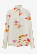 Ferragamo Blossom Print Long-Sleeved Shirt 13G785 C 781950 MASCARPONEREDCHERPINK