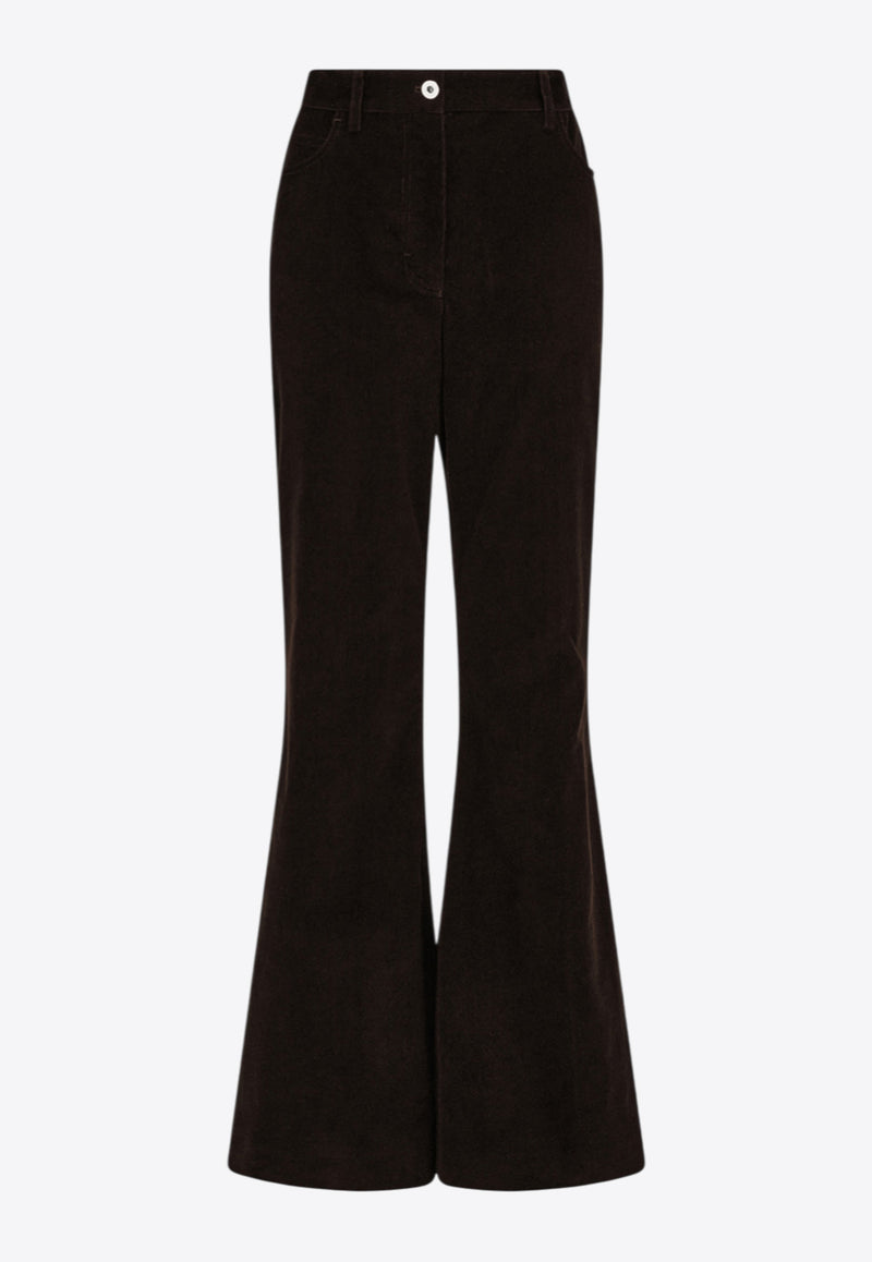 Ferragamo High-Rise Flared Pants Brown 13G988 P 785197 DARK EXPRESSO