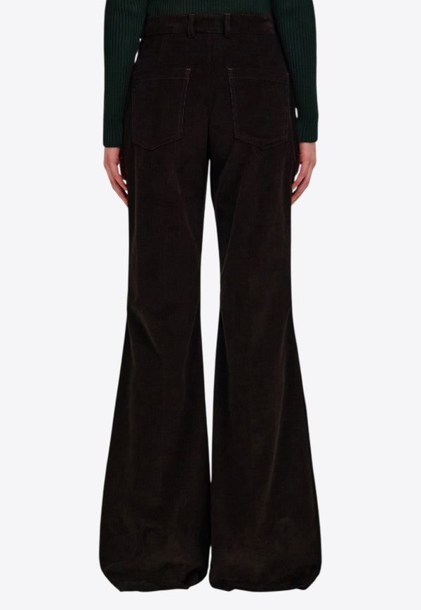 Ferragamo High-Rise Flared Pants Brown 13G988 P 785197 DARK EXPRESSO