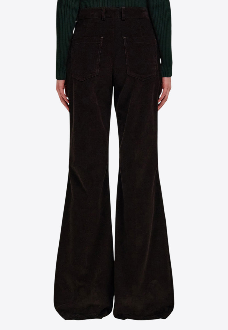 Ferragamo High-Rise Flared Pants Brown 13G988 P 785197 DARK EXPRESSO