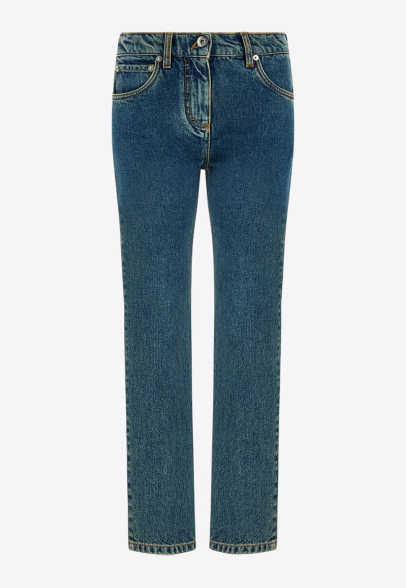 Ferragamo Logo Patch Slim Jeans Blue 13H256 P 785743 DENIM