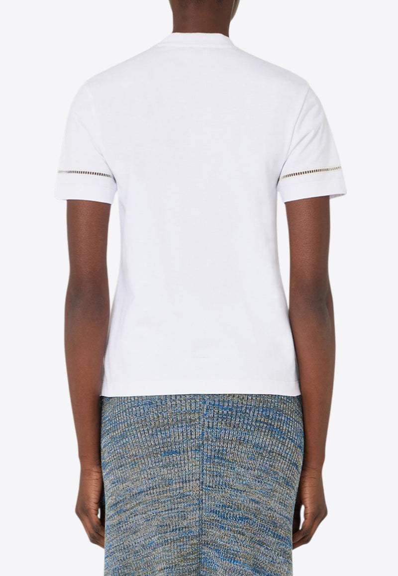 Ferragamo Logo Embroidered T-shirt White 13H373 785855 WHITE