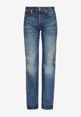 Ferragamo Straight-Leg Faded Jeans Denim 13H962 T 790702 VINTAGE BLUE