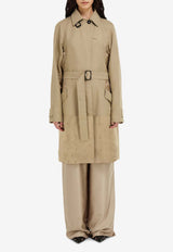 Ferragamo Belted Trench Coat with Satin-Inserts Beige 13I257 K 793665 SAFARI