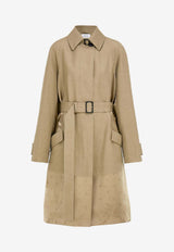 Ferragamo Belted Trench Coat with Satin-Inserts Beige 13I257 K 793665 SAFARI