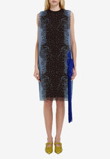 Ferragamo Printed Silk Dress with Flower Inlay Multicolor 13I357 A 793476 WASHED DENIM/EXPRESSO