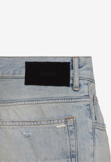 Amiri Ripped Overwashed Straight-Leg Jeans Blue
