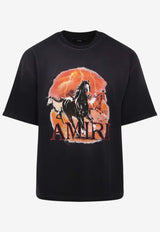 Amiri Graphic-Print Oversized Crewneck T-shirt Black