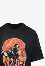 Amiri Graphic-Print Oversized Crewneck T-shirt Black