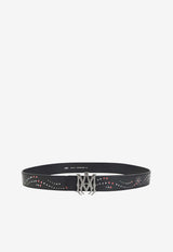 Amiri AM-Buckle Studded Leather Belt Black