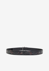 Amiri AM-Buckle Studded Leather Belt Black
