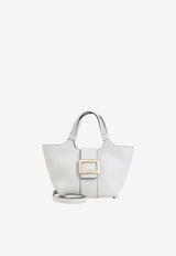 Roger Vivier Mini Leather Top Handle Bag White