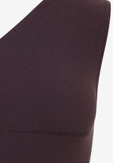 Wolford Slash One-Shoulder Midi Dress Plum