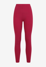Wolford Slash Elastic-Waist Leggings Ruby