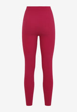 Wolford Slash Elastic-Waist Leggings Ruby