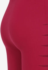 Wolford Slash Elastic-Waist Leggings Ruby