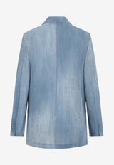 Ermanno Scervino Double-Breasted Denim Blazer Blue
