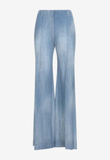 Ermanno Scervino Wide-Leg High-Rise Pants Blue