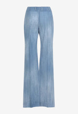 Ermanno Scervino Wide-Leg High-Rise Pants Blue