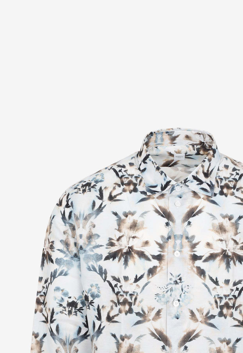 Berluti Long-Sleeved Printed Shirt Light Blue R24HTL95.001-F47 BEIGE BABY BLUE