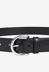 Round Buckle Leather Belt