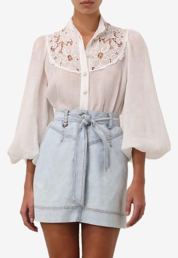 Zimmermann Floral Embroidered Blouse 1404TSS245WHITE