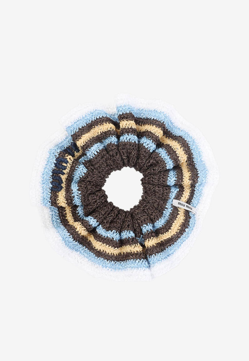 Knitted Striped Scrunchie