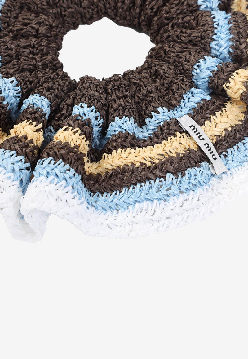 Knitted Striped Scrunchie