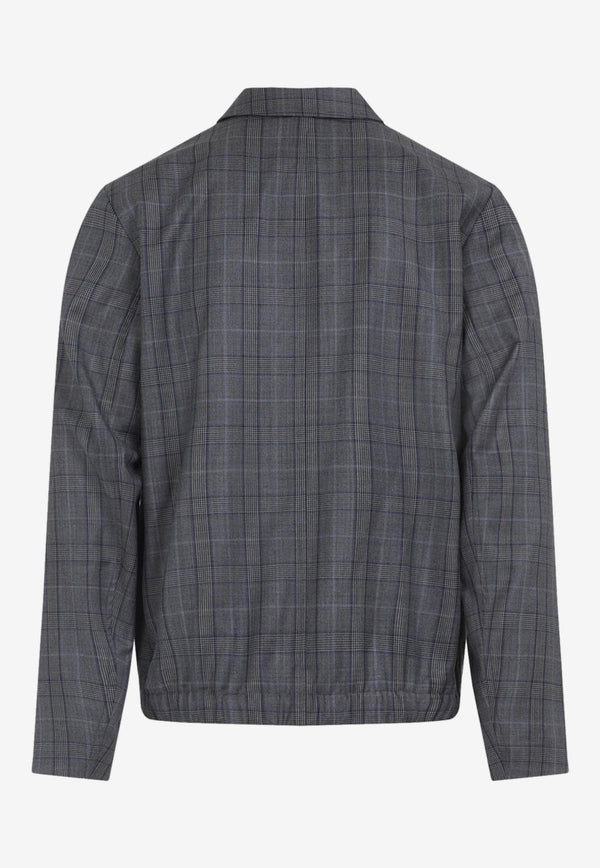 Prince-of-Wales Zip-Up Jacket in Wool