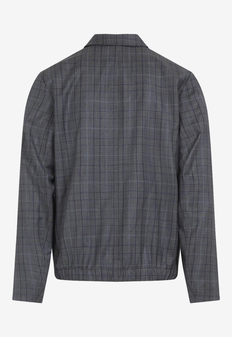 Prince-of-Wales Zip-Up Jacket in Wool