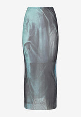 Water Mesh Printed Maxi Skirt