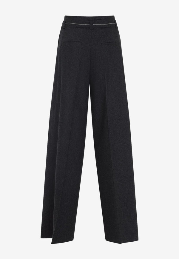 Belted Wide-Leg Pants