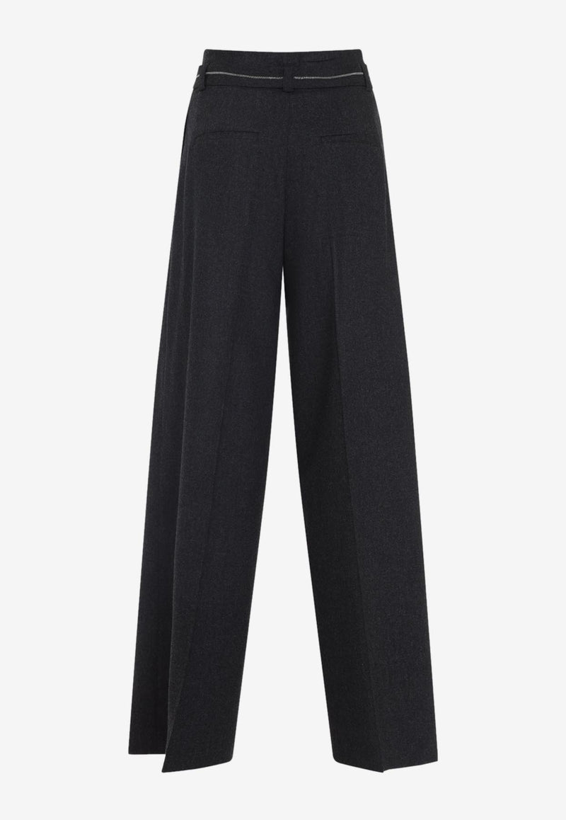 Belted Wide-Leg Pants