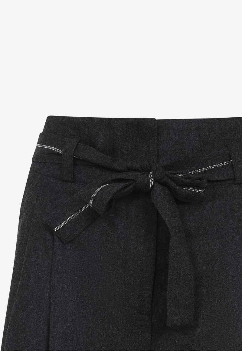 Belted Wide-Leg Pants