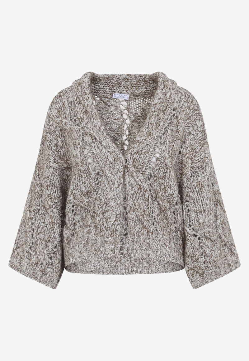 Braid Cardigan in Wool-Blend