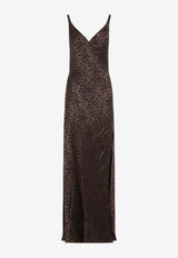 Leopard Jacquard Maxi Dress