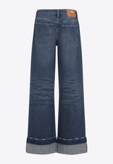 Distressed Straight-Leg Jeans