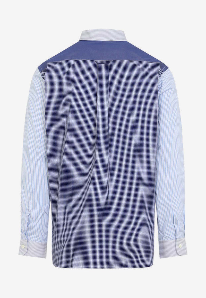 Long-Sleeved Patchwork Shirt