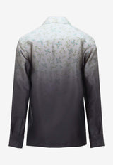 Floral Print Degrade Silk Shirt