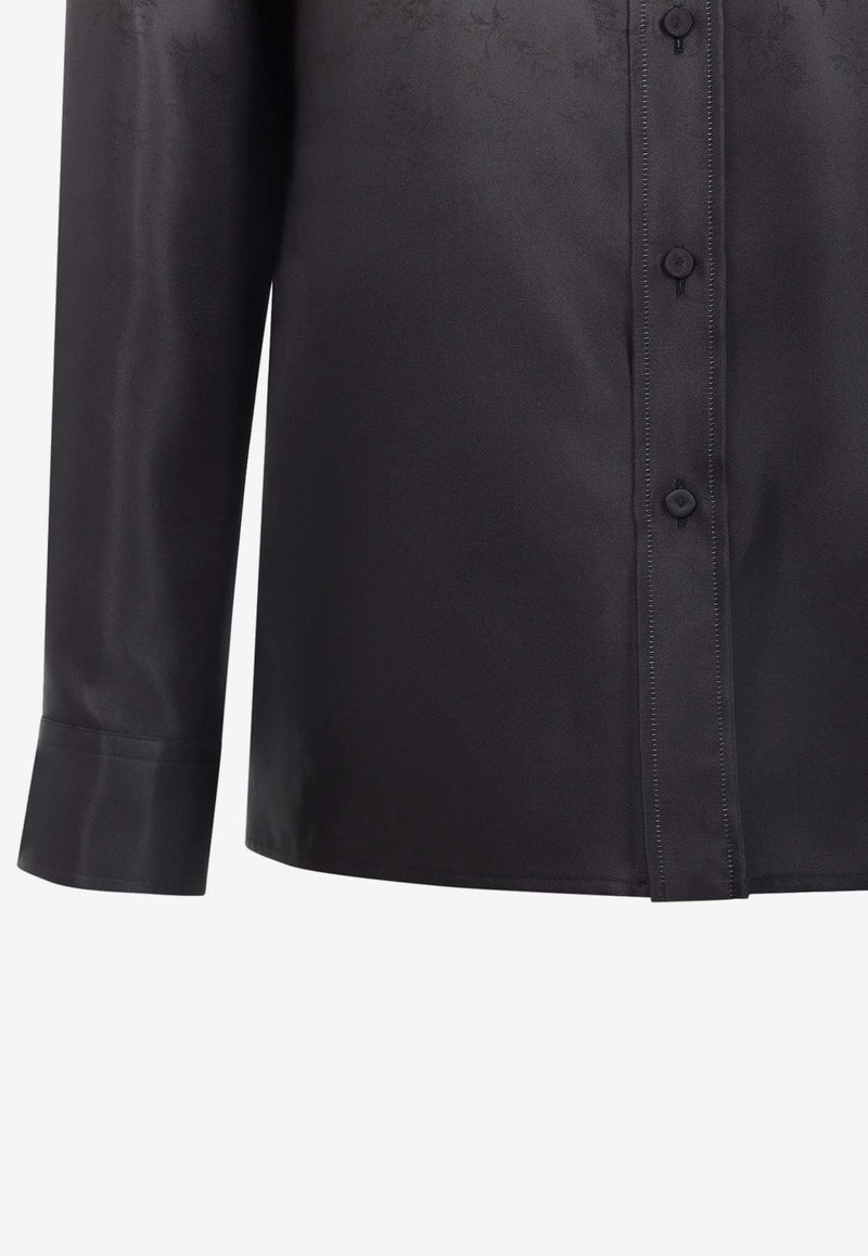 Floral Print Degrade Silk Shirt