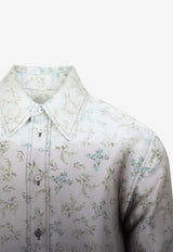 Floral Print Degrade Silk Shirt
