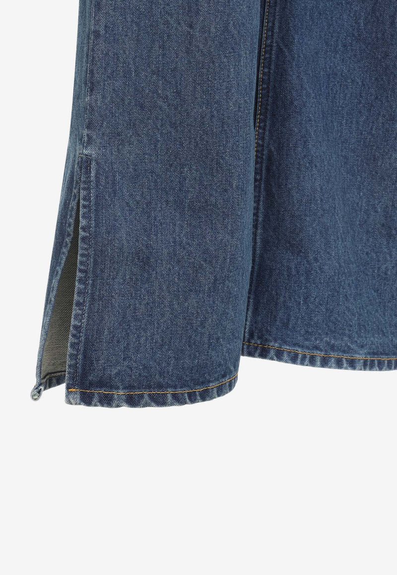 Logo Patch High-Waist Faded Jeans