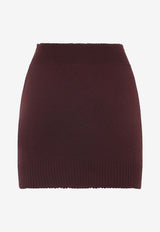 Argyle Jacquard Wool Mini Skirt