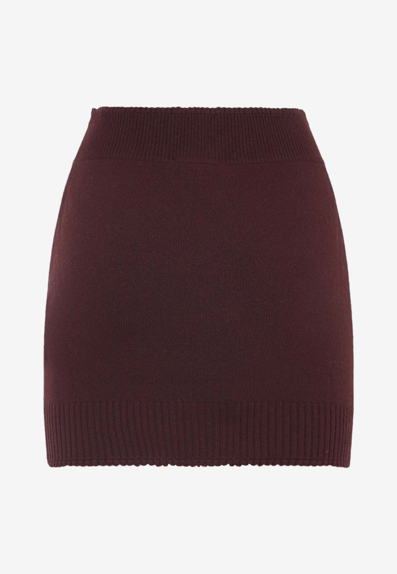Argyle Jacquard Wool Mini Skirt