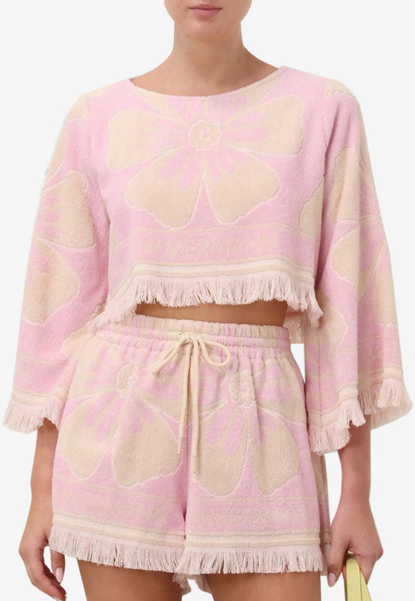 Zimmermann Pop Toweling Crop Top 1417TSS244PINK