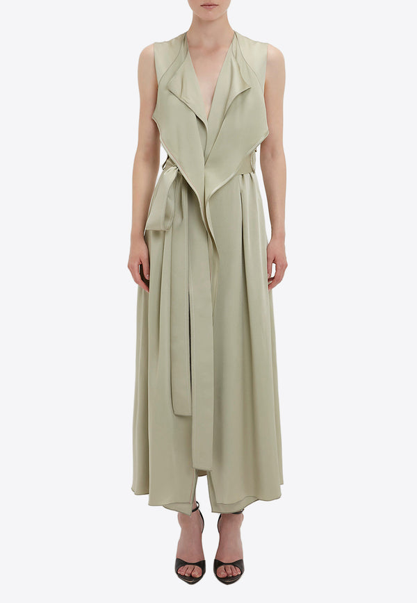 Victoria Beckham Wrap-Front Midi Dress Green