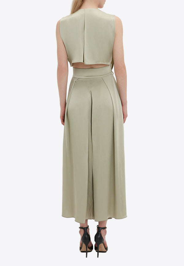 Victoria Beckham Wrap-Front Midi Dress Green