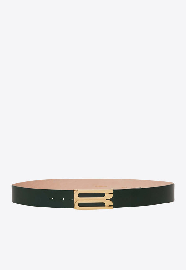 Victoria Beckham Jumbo Frame Leather Belt Dark Green 1424ABL005951ADARK GREEN