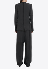 Victoria Beckham Shrunken Wrapped Wool Blazer Black 1424WJK005800ABLACK